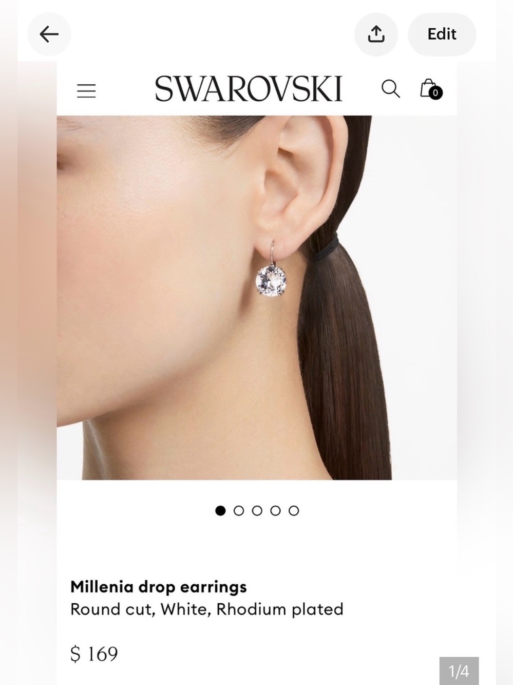 Swarovski Millenia Round-Cut Drop Earrings - yellow crystal with gold tone